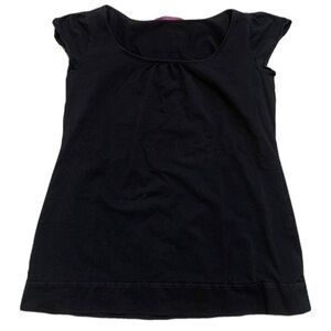 💜 Smart Set Black Tunic Top with Cap Sleeves - Size L
